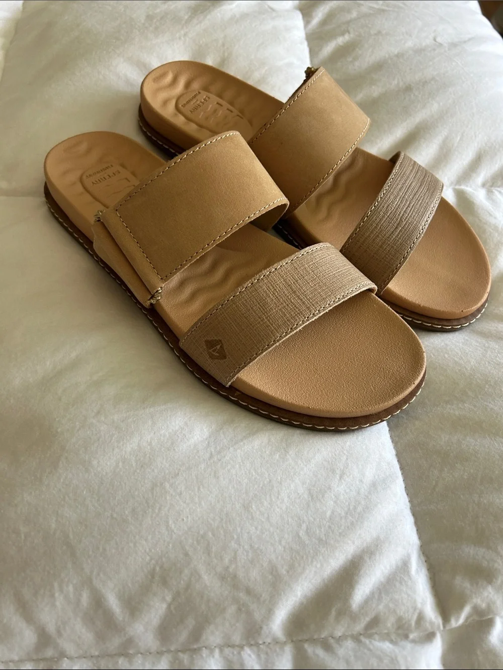 Sperry Tan Double-Strap Slide Sandals